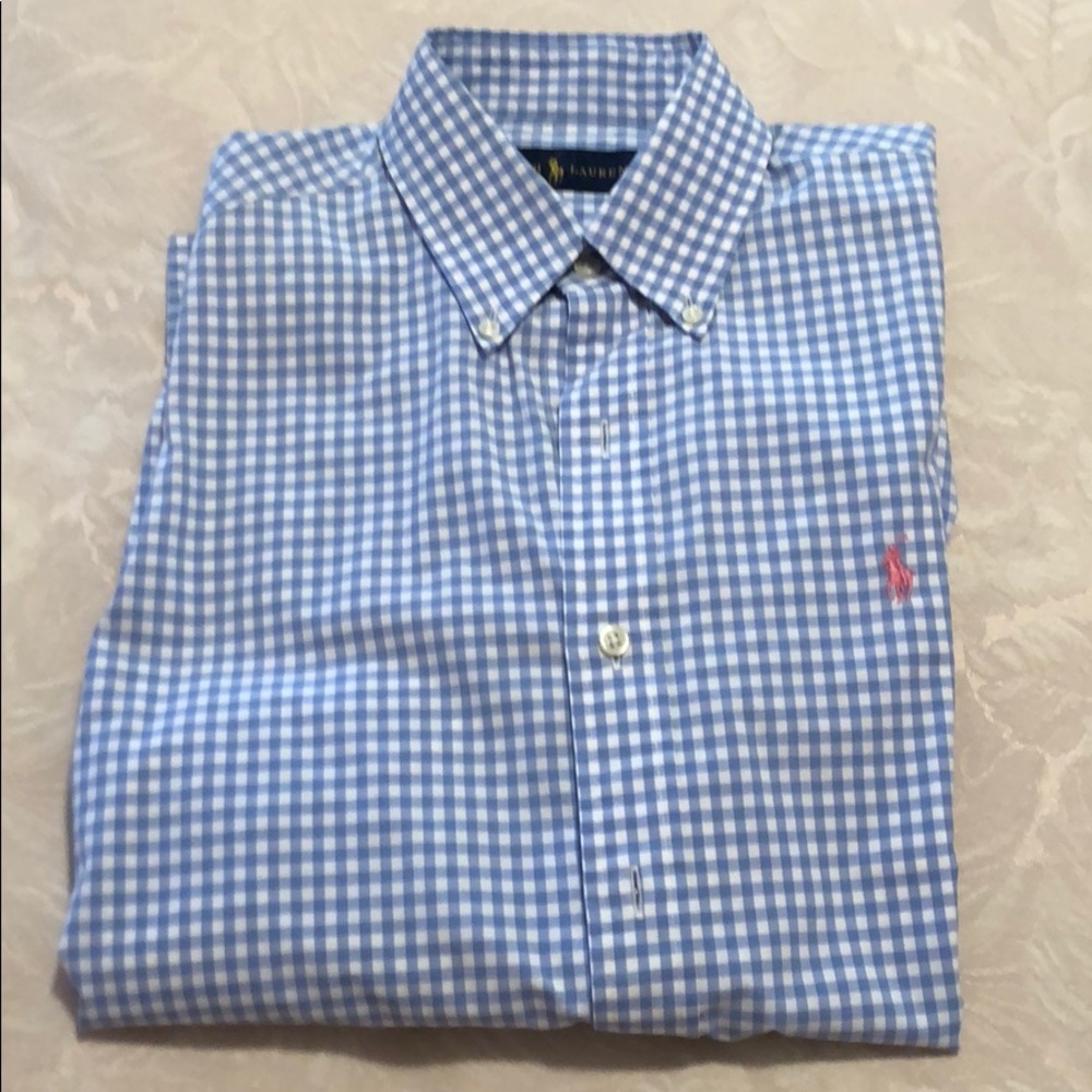 Men’s Light Blue Gingham Oxford